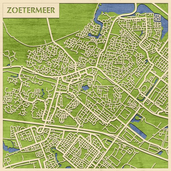 Zoetermeer 3D fa várostérkép fali dekoráció – Natura Products