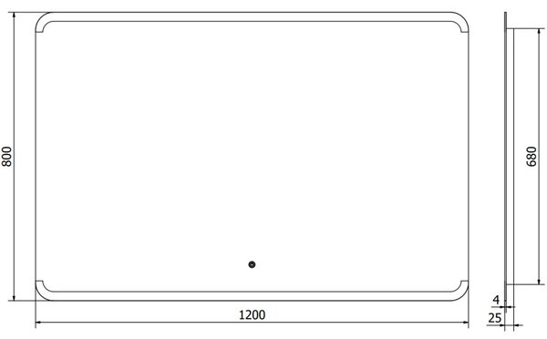 Mexen Nida LED megvilágítású fürdőszobai tükör, 120 x 80 cm, 6000K, páramentes - 9806-120-080-611-00