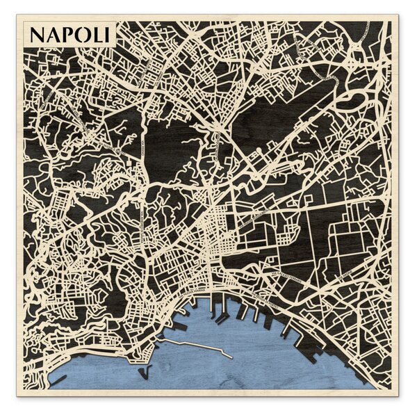 Nápoly – Napoli 3D fa várostérkép fali dekoráció – Natura Products
