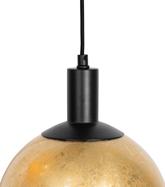 Design lógólámpa fekete arany üveggel 3-lámpás - Bert