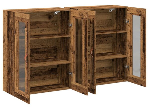 Falra Szerelhető Szekrények 2 db Régi Fa 69.5x34x90 cm Mérnöki Fa