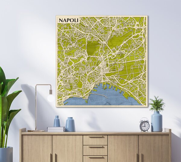 Nápoly – Napoli 3D fa várostérkép fali dekoráció – Natura Products