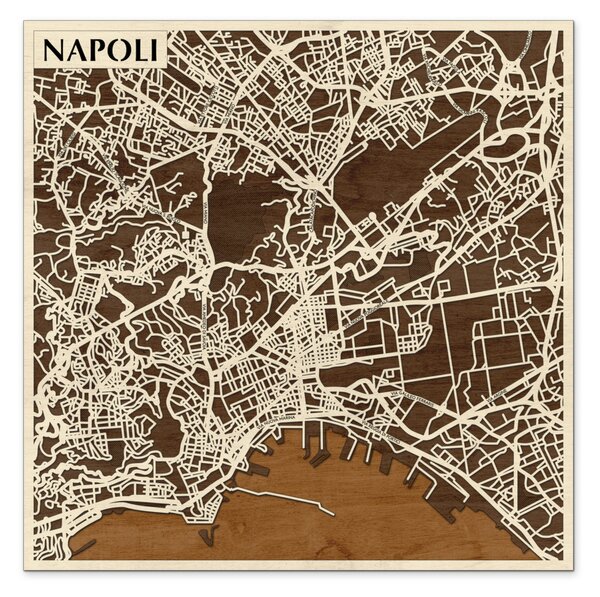 Nápoly – Napoli 3D fa várostérkép fali dekoráció – Natura Products