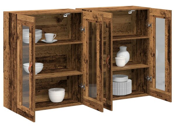 Falra Szerelhető Szekrények 2 db Régi Fa 69.5x34x90 cm Mérnöki Fa