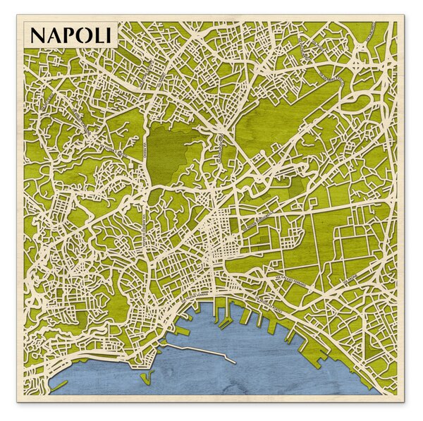 Nápoly – Napoli 3D fa várostérkép fali dekoráció – Natura Products