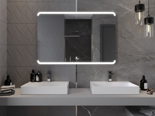 Mexen Nida LED megvilágítású fürdőszobai tükör, 120 x 80 cm, 6000K, páramentes - 9806-120-080-611-00
