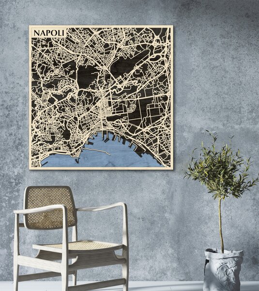 Nápoly – Napoli 3D fa várostérkép fali dekoráció – Natura Products