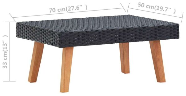 VidaXL Kerti Ülőgarnitúra - 3 részes - Fekete Polyrattan