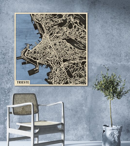 Trieszt – Trieste 3D fa várostérkép fali dekoráció – Natura Products