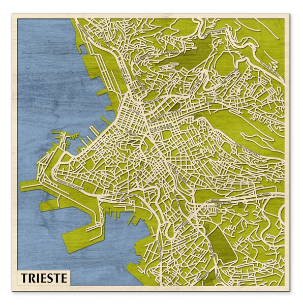 Trieszt – Trieste 3D fa várostérkép fali dekoráció – Natura Products