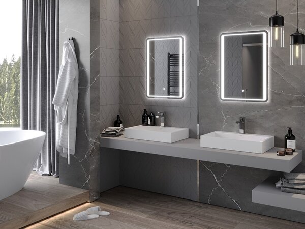 Mexen Zusa 50 x 70 cm-es, LED 6000K, páramentes fürdőszobai tükör - 9808-050-070-611-00
