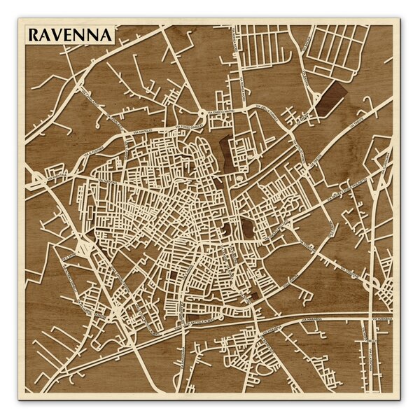 Ravenna 3D fa várostérkép fali dekoráció – Natura Products