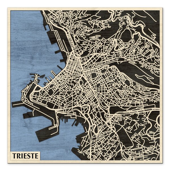 Trieszt – Trieste 3D fa várostérkép fali dekoráció – Natura Products