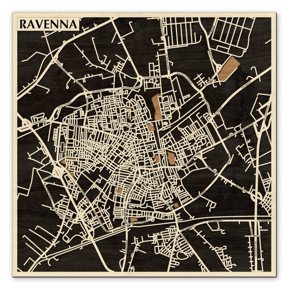 Ravenna 3D fa várostérkép fali dekoráció – Natura Products