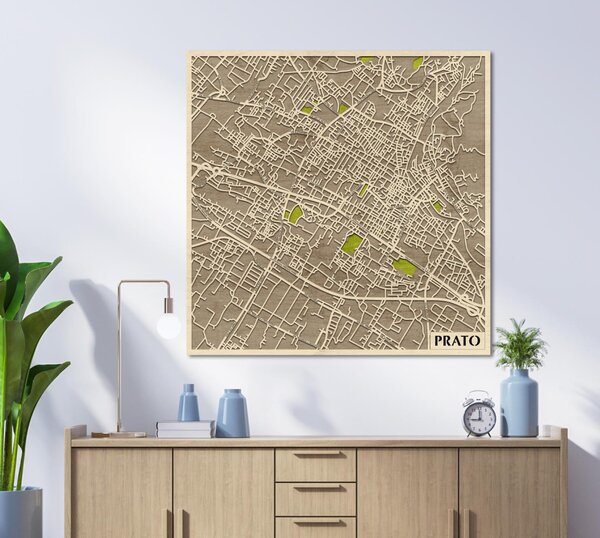 Prato 3D fa várostérkép fali dekoráció – Natura Products