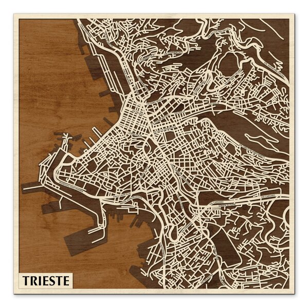 Trieszt – Trieste 3D fa várostérkép fali dekoráció – Natura Products
