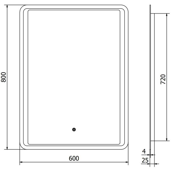 Mexen Zusa 60 x 80 cm-es, LED 6000K, páramentesített fürdőszobai tükör - 9808-060-080-611-00