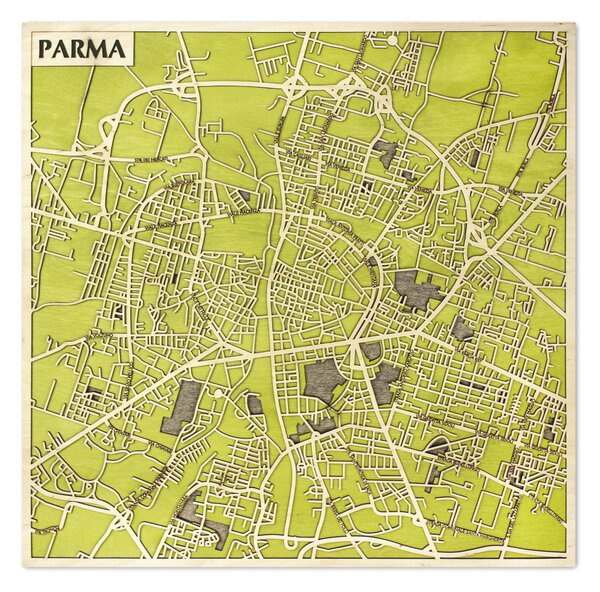 Parma 3D fa várostérkép fali dekoráció – Natura Products