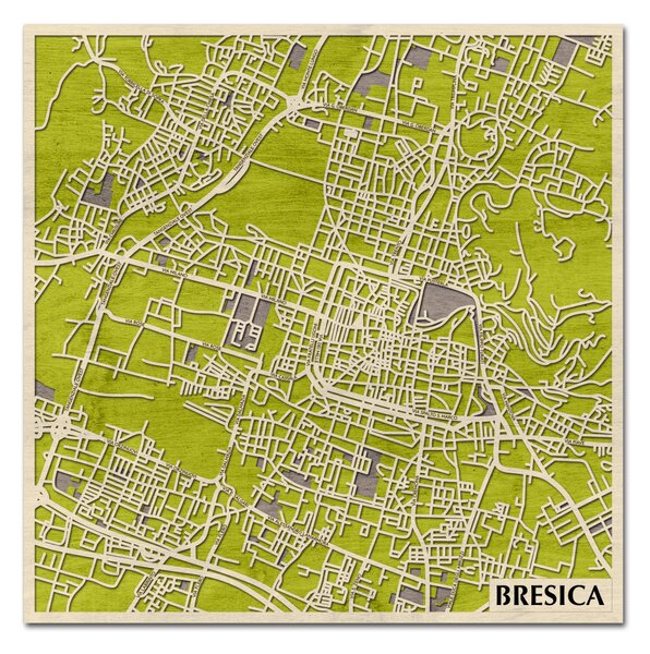 Brescia 3D fa várostérkép fali dekoráció – Natura Products