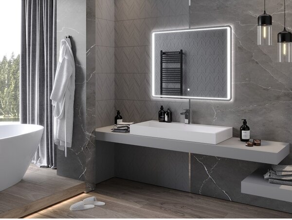 Mexen Zusa megvilágított fürdőszobai tükör 100 x 80 cm, LED 6000K, párásodásgátló - 9808-100-080-611-00