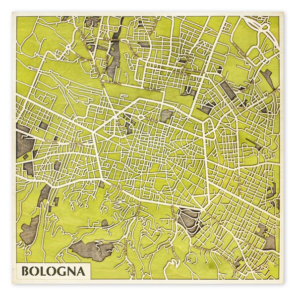 Bologna 3D fa várostérkép fali dekoráció – Natura Products