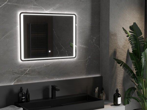 Mexen Zusa 80 x 60 cm-es fürdőszobai megvilágított tükör, LED 6000K, páramentes - 9808-080-060-611-00