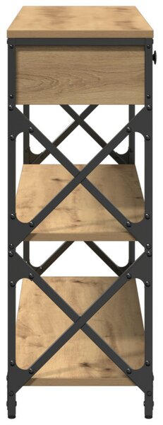 Konferenciához Asztal Kézműves Tölgy 100x28x75 cm Mérnöki Fa és Acél