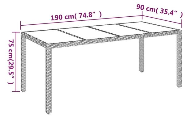 VidaXL Polyrattan Kerti Étkezőgarnitúra - 9 részes - Fekete