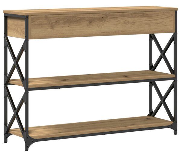Konferenciához Asztal Kézműves Tölgy 100x28x75 cm Mérnöki Fa és Acél