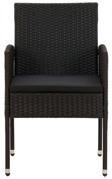 VidaXL - 9 részes Kerti Étkezőgarnitúra - Polyrattan - Fekete