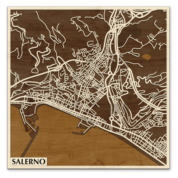Salerno 3D fa várostérkép fali dekoráció – Natura Products