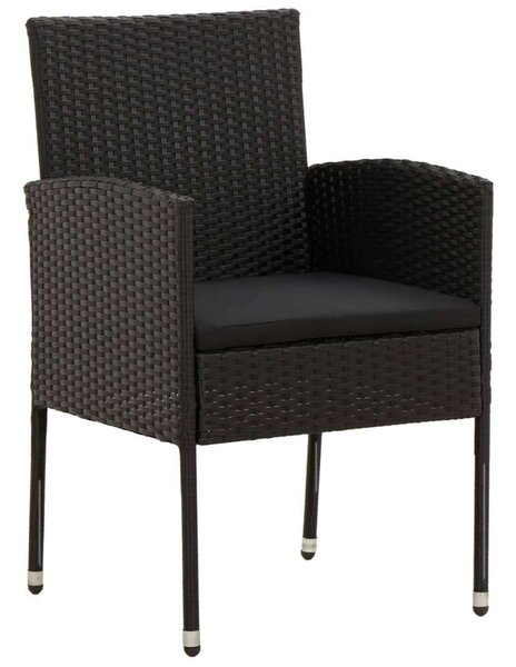 VidaXL - 9 részes Kerti Étkezőgarnitúra - Polyrattan - Fekete