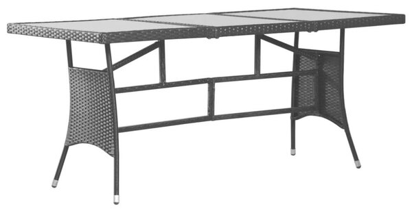 VidaXL - 9 részes Kerti Étkezőgarnitúra - Polyrattan - Fekete