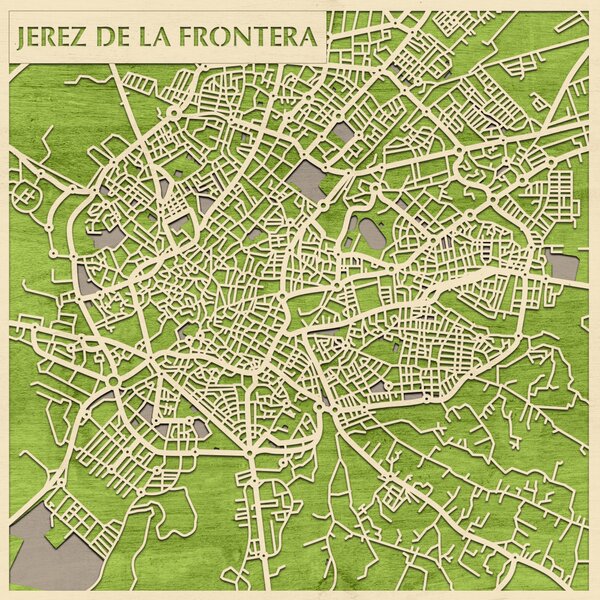 Jerez de la Frontera 3D fa várostérkép fali dekoráció – Natura Products