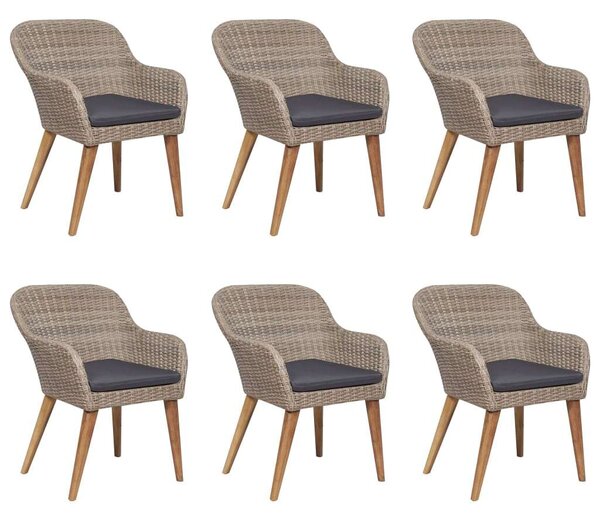 VidaXL 7 részes barna kültéri polyrattan étkezőgarnitúra