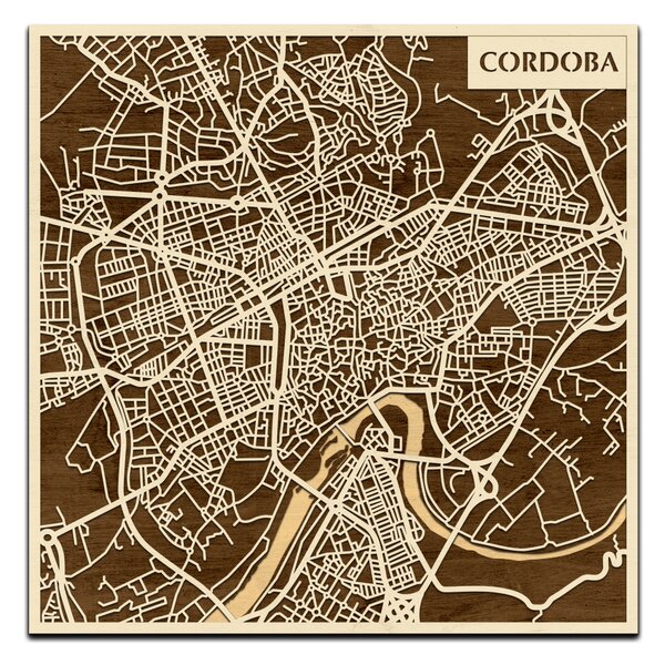 Córdoba 3D fa várostérkép fali dekoráció – Natura Products