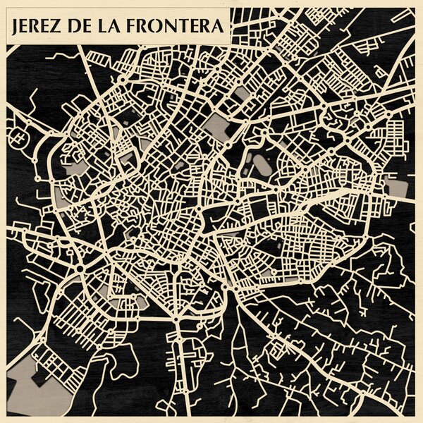Jerez de la Frontera 3D fa várostérkép fali dekoráció – Natura Products