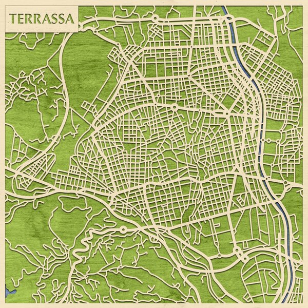 Terrassa 3D fa várostérkép fali dekoráció – Natura Products