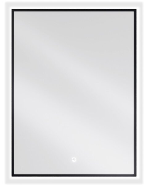 Mexen Erma 60 x 80 cm-es, LED 6000K, páramentes, fekete keretes fürdőszobai tükör - 9814-060-080-611-70