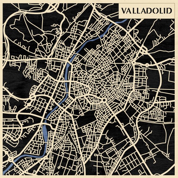 Valladolid 3D fa várostérkép fali dekoráció – Natura Products