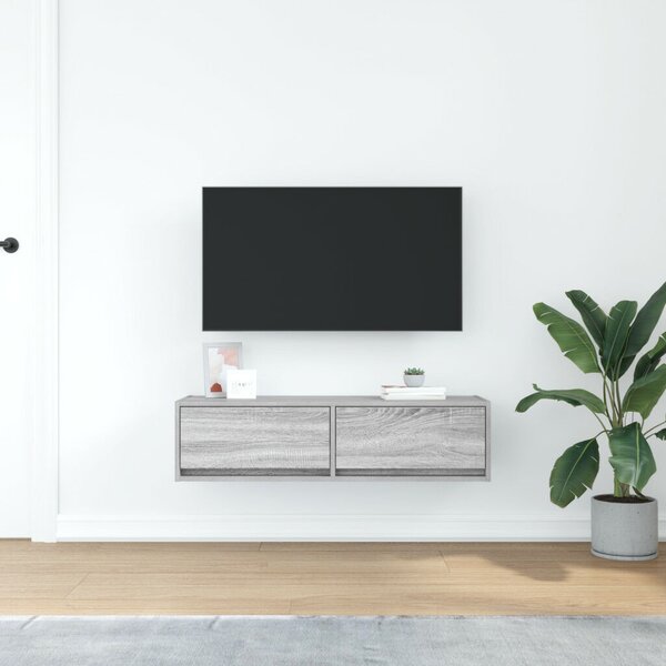 TV Szekrény Szürke Sonoma 100x31x25,5 cm Szerelt Fa