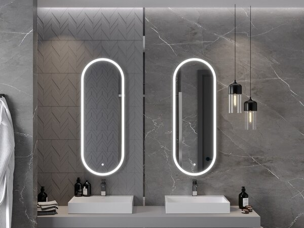 Mexen Bono megvilágított fürdőszobai tükör 45 x 120 cm, LED 6000K, páramentesítő - 9816-045-120-611-00
