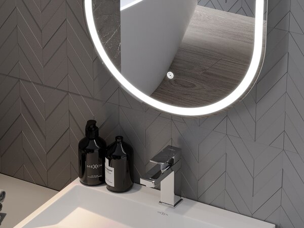 Mexen Bono megvilágított fürdőszobai tükör 45 x 120 cm, LED 6000K, páramentesítő - 9816-045-120-611-00
