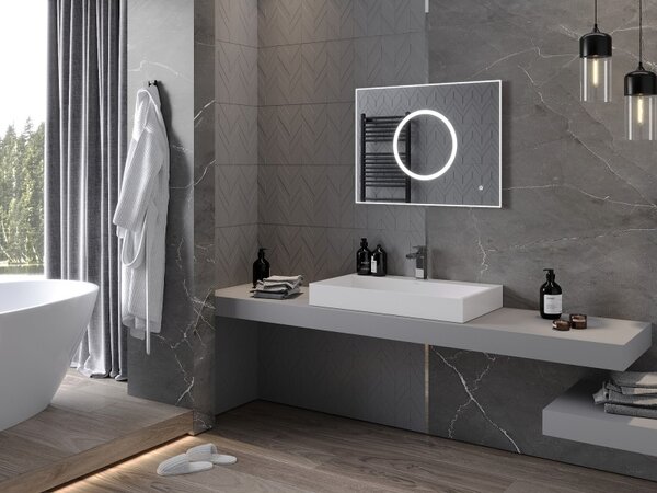 Mexen Koga 80 x 60 cm-es, LED 6000K, páramentes fürdőszobai tükör világítással - 9821-080-060-611-00