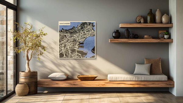 Santander 3D fa várostérkép fali dekoráció – Natura Products