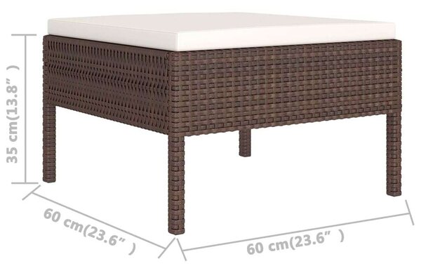 VidaXL 5 részes Kerti Ülőgarnitúra - Barna Polyrattan