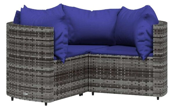 VidaXL Polyrattan Kerti Ülőgarnitúra - 4 részes, Szürke