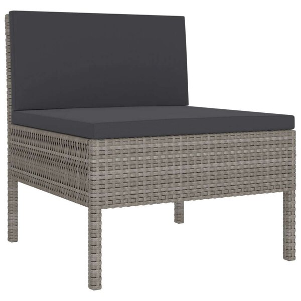 VidaXL Polyrattan Kerti Ülőgarnitúra - 6 részes - Szürke
