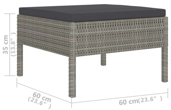 VidaXL Polyrattan Kerti Ülőgarnitúra - 6 részes - Szürke