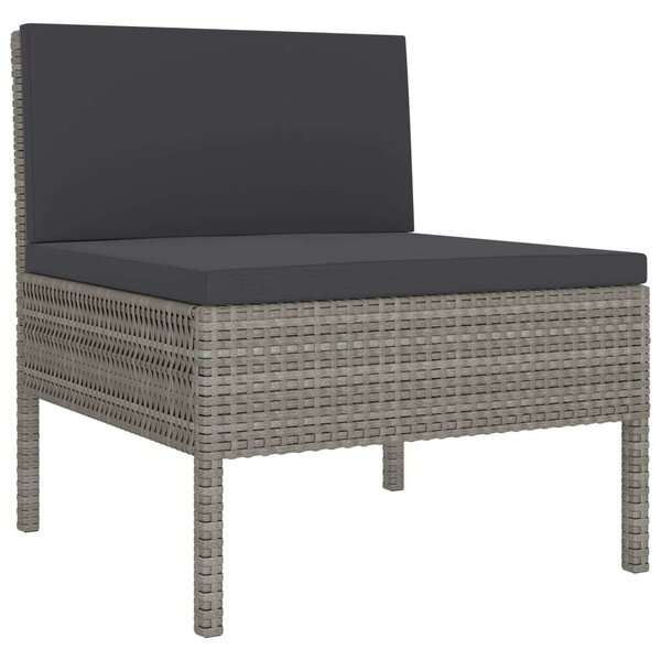 VidaXL 6 részes szürke polyrattan kerti ülőgarnitúra párnákkal